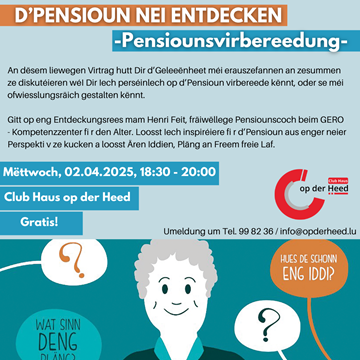 Pensioun nei entdecken - Pensiounsvirbereedung
