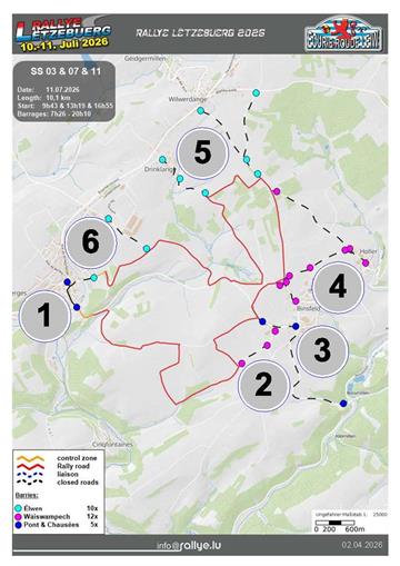 Informations pratiques - Rallye Lëtzebuerg 11/07/2026